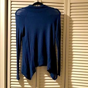 BCBG blue sheer turtleneck